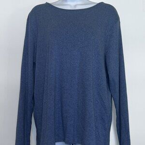 Coastal Casual Athleisure Normcore Pendleton Long-sleeve Pullover Blue Women XL